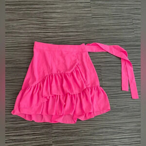 Lilly Pulitzer Nessa Ruffled faux Wrap high waisted skort hot pink size 4